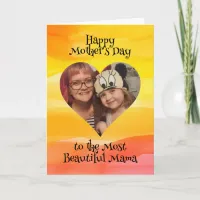 Personalized Heart Photo and Message for Mom Card