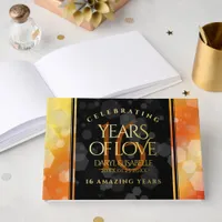 Elegant 16th Golden Topaz Wedding Anniversary Foil Guest Book