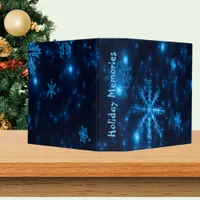 Deep Blue & Bright Snowflakes Binder