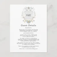 Swan Crest Elegant Lake Wedding Guest Details Enclosure Card