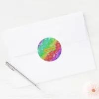 Rainbow Shellfish Pattern Add Name Classic Round Sticker