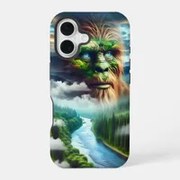 Blue Eyed Bigfoot in the Mountains iPhone 16 Case