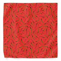 Hot Red and Green Chilli Peppers Food Pattern Bandana