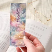 Dreamy Starry Sky Open Book Personalized Bookmarks