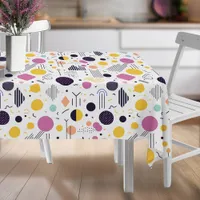 Retro Geometric Abstract Pat#8 Magenta ID1067 Tablecloth