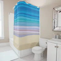 Minimalist Abstract Beach bathroom coastal  Shower Curtain