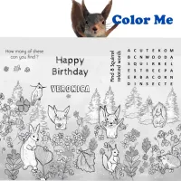 Squirrel Color Me Paper Sheet