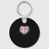 Skeleton Hand With Heart Gentle Expression Keychain