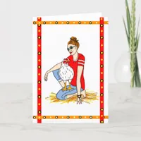 Wishing a Good Day | Hand Drawn Chicken Card