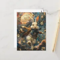 White Rabbit Running Late Postcard