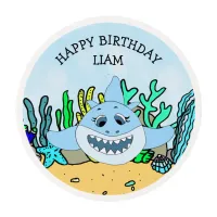 Baby Shark Boy's Birthday Cupcake Edible Frosting Rounds