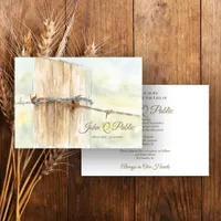 Rustic Fence Post Watercolor Celebration of Life  Invitation