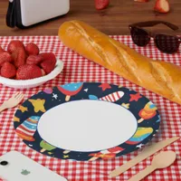 Night Sky with Stars and Popsicles Design Paper Plates