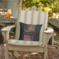 Goth Celestial Poppies Midnight Garden  Outdoor Pillow