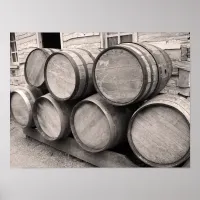 Wooden Whiskey Barrels Poster