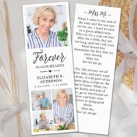 Forever in our Hearts Custom 4 Photo Poem Funeral Bookmarks