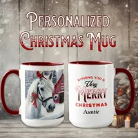 Beautiful Holiday Horse with Cardinal Personalized Mug