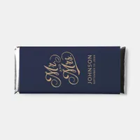 Mr & Mrs Elegant Wedding Modern Gold Script Name Hershey Bar Favors