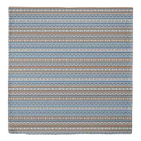 Southwest Style Blue & Brown Geometric Print Queen Duvet Cover