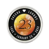 Elegant 23rd Imperial Topaz Wedding Anniversary Lapel Pin