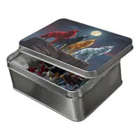 Stunning Four Wolves, One Midnight Desert Howl Jigsaw Puzzle
