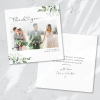 Square Minimalist Photo Wedding Thank You Card