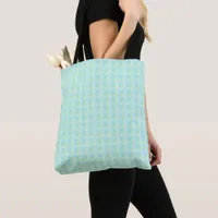 Tote Bag (ao) - Aqua Blue Mosiac Pattern