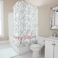 Christmas Foliage and Berries Shower Curtain