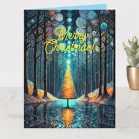 Iridescent Holiday Dream 🎄 Glowing Christmas Tree Card