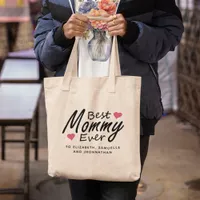 Best Mommy Ever | Modern Kids Name Mother's Day Tote Bag