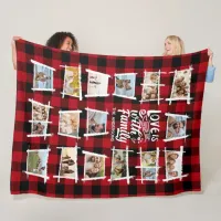 Rustic Frames Buffalo Plaid Photo Collage ID1015 Fleece Blanket