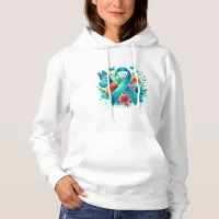 Myasthenia Gravis Teal Awareness Ribbon Hoodie