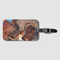 Brown, blue and Orange Modern Art   Luggage Tag
