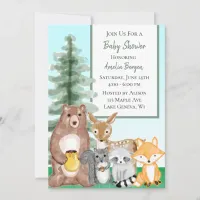 Woodland Creatures Baby Shower Invitation