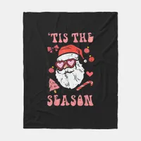 Groovy Christmas Santa Tis The Season Fleece Blanket