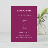 Elegant Mulberry Wedding Save the Date