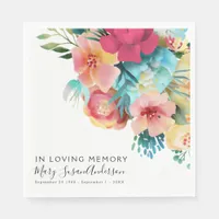 In Loving Memory Floral Funeral Memorial Wake Napkins