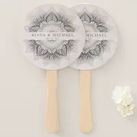 Mandala Lace Wedding Favors Neutrals ID478 Hand Fan