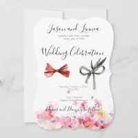 Warm Colors Floral Watercolors Sabby Chic Invitation