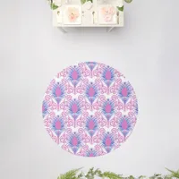 Boho Neon Pink Jewel Tone Peacock Feather  Rug