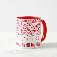 Be My Valentine Red Confetti Hearts  Mug