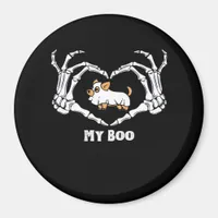 My Boo Chihuahua Costume With Skeleton Heart Hands Magnet