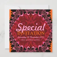 Tribal Batik Lace Art Special Party Invitation