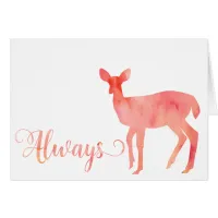 Always Pink Watercolor Doe Deer