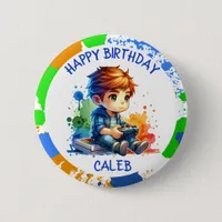 Happy Birthday Boy's Gaming Personalized Birthday Button