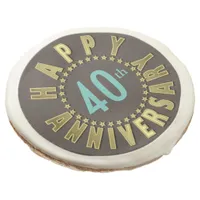 Happy Anniversary Circle of Stars Gold ID173 Sugar Cookie