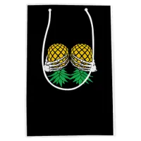 Halloween Upside Down Pineapple Swinger Skeleton Medium Gift Bag