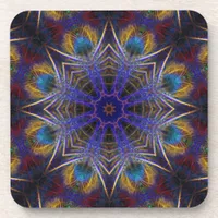 Peacock Feathers Autumn Country Art : Set of Six Drink Coaster