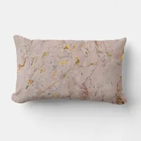 Abstract Rose Gold Marble Lumbar Pillow