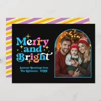 Playful Pop Art Modern Christmas Family Photo Holiday Card